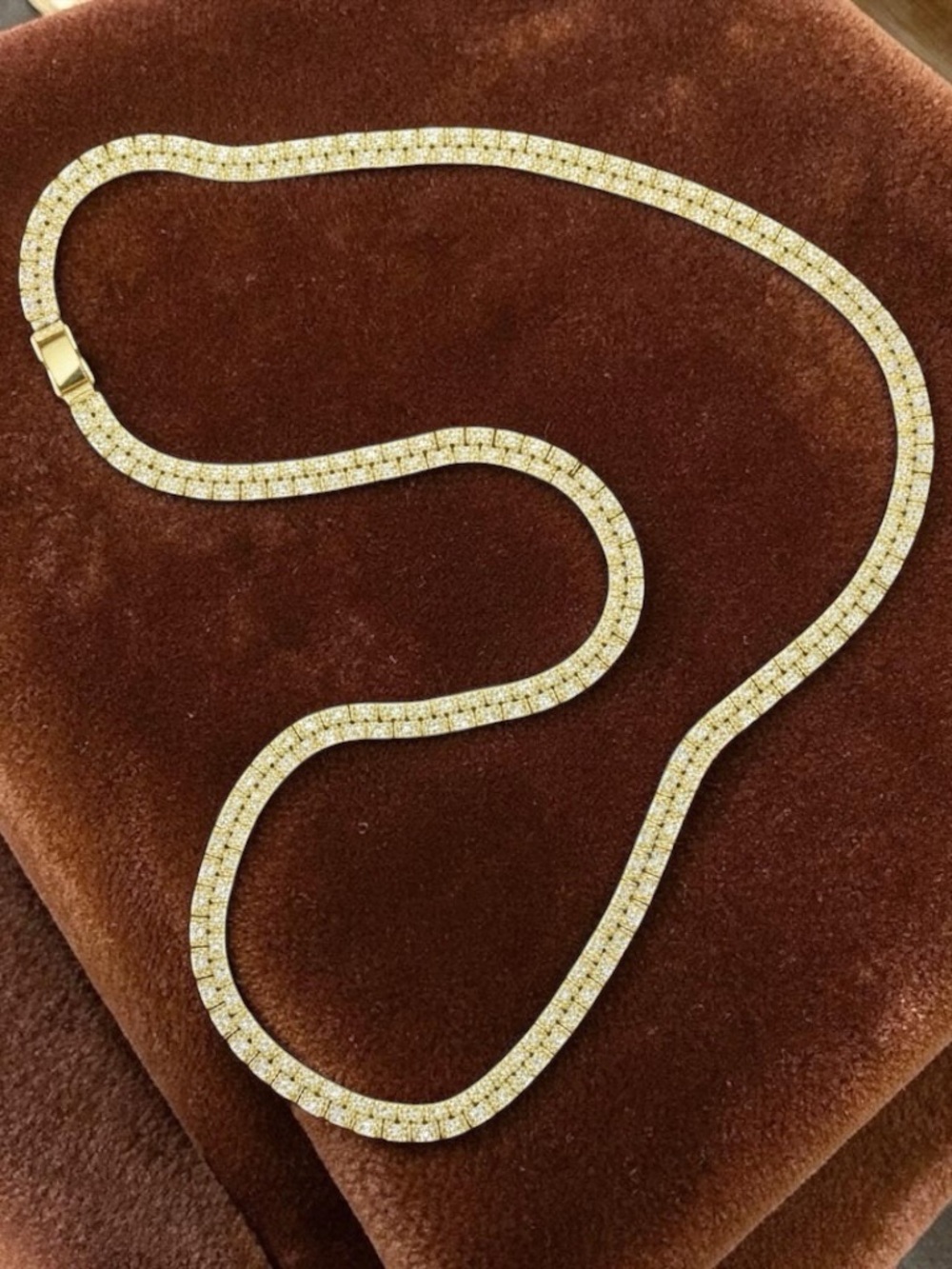 Vintage Flat Gold Nugget Chain Necklace 28” Unisex Textured